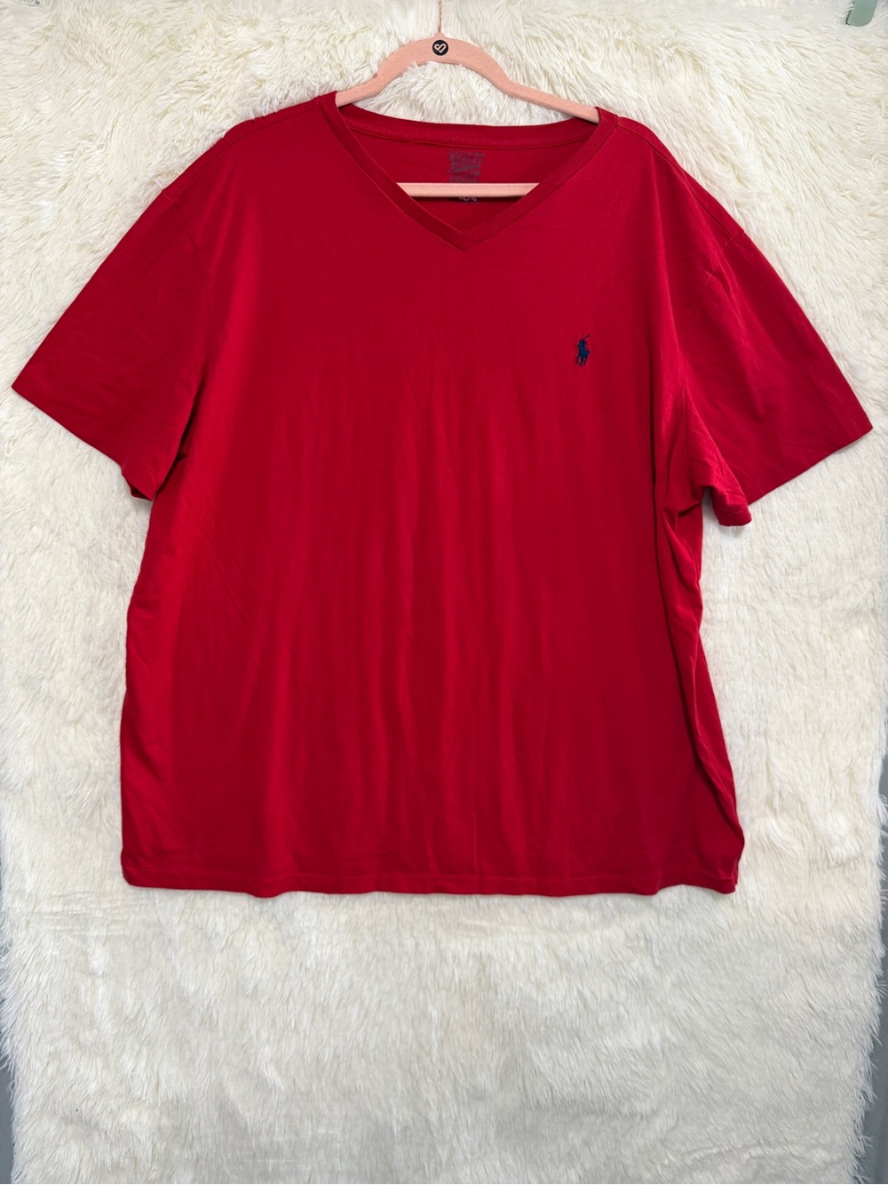 Polo Ralph Lauren Mens V-Neck Tee XXL Red Preppy Cotton Old Money Quiet Luxury